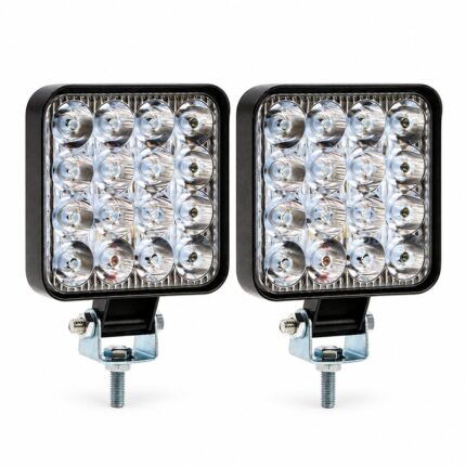 Комплект 2 броя LED фарове 48W Offroad 12–24V на бял фон – SKU 1048