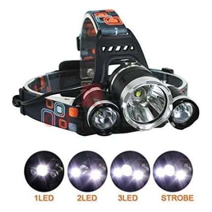 Previous Next LED Акумулаторен челник с три светлини -