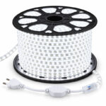 LED лента 220V, 100 метра студено бяла светлина 6400K, влагозащитена IP65