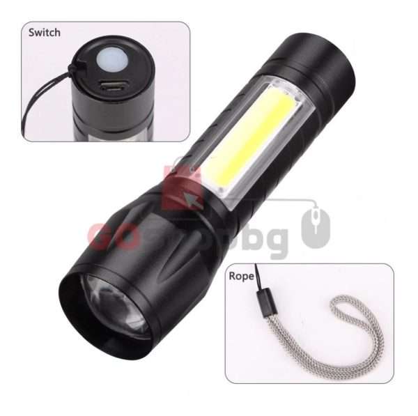 mini-led-fener-cob-akumulatoren-usb Акумулаторен Мини LED фенер с usb зареждане -