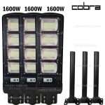 3бр. LED соларна улична лампа със сензор за движение 1600W COBRA