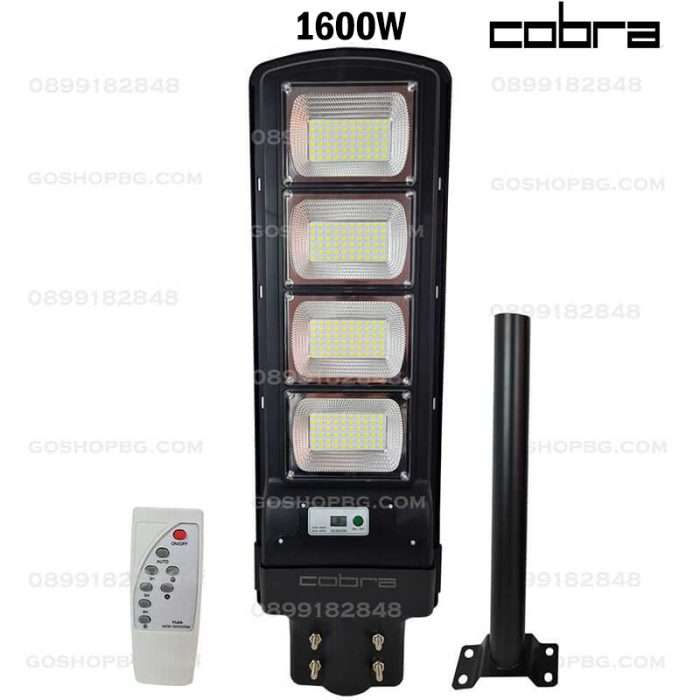 LED соларна улична лампа със сензор за движение 1600W COBRA