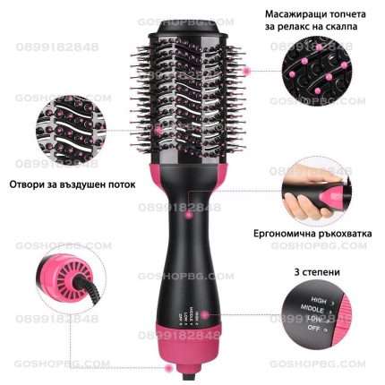 Четка сешоар за коса с горещ въздух 2 в 1 АirBrush