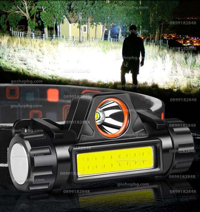 LED Акумулаторен челник с две светлини