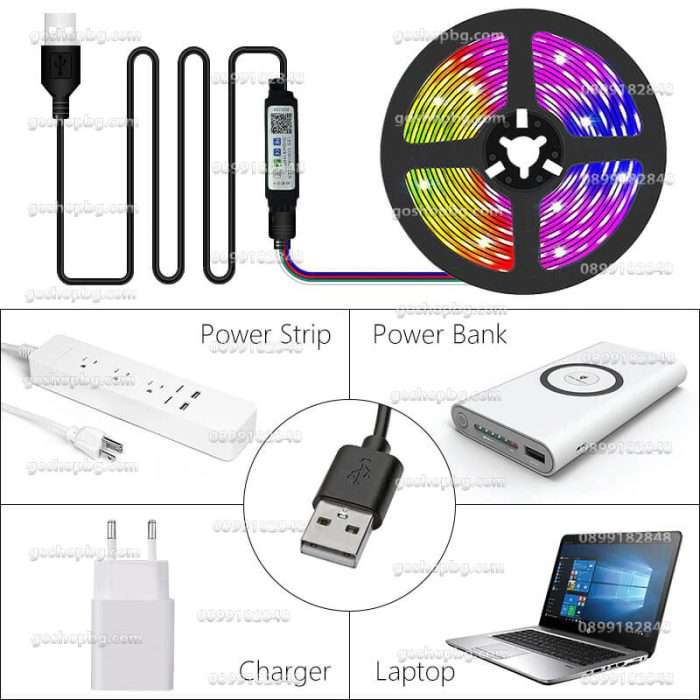 3 метра цветна usb LED лента за телевизор