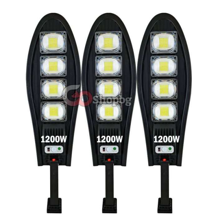 3бр. LED соларна лампа със сензор 1200W DRAGON