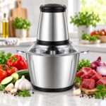 Електрически кухненски чопър 2L 1200W с 4 остриета и 2 скорости – неръждаема стомана - Image 5