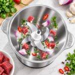 Електрически кухненски чопър 2L 1200W с 4 остриета и 2 скорости – неръждаема стомана - Image 3