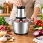 Електрически кухненски чопър 2L 1200W с 4 остриета и 2 скорости – неръждаема стомана - Image 2