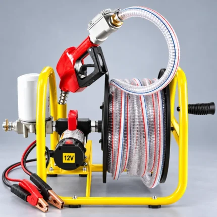 Електрическа помпа за дизел и масла 12V, 380W, 50 л/мин с макара и пистолет