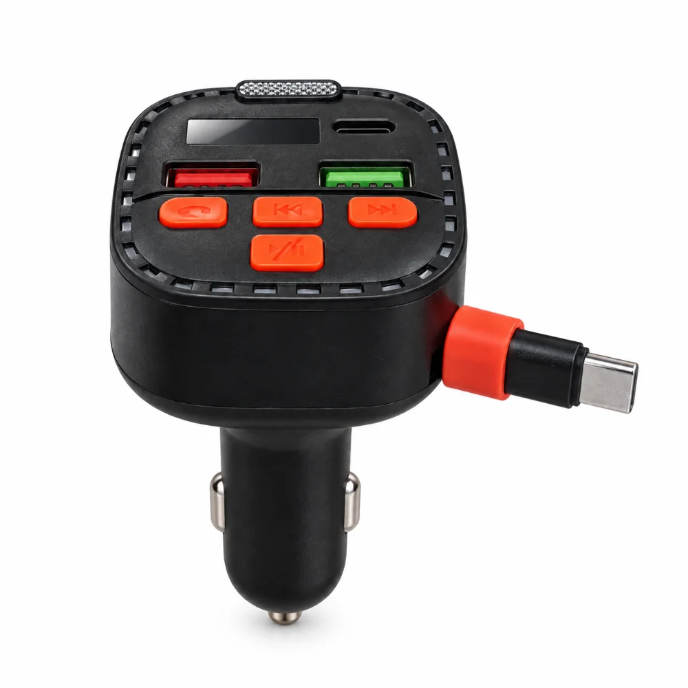 fm-transmiter-s-bluetooth-5-3-mp3-type-c-kabel-usb-i-voltmetur-IMAGE01 FM трансмитер с Bluetooth 5.3, MP3, Type-C кабел, USB и волтметър - Image 1